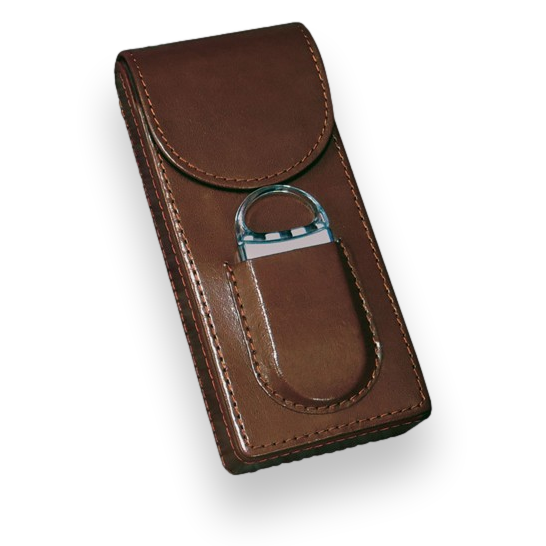 Prestige Magnetic Leather 3-Finger Cigar Cases - with Fliptop Enclosure