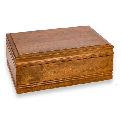 American Chest WoodTop Maple 75-Cigar Desktop Humidor - Walnut - Exterior Front