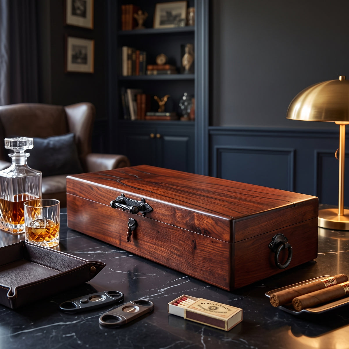 Brizard & Co The Hacienda 150/160-Cigar Desktop Humidor  - Lifestyle Image