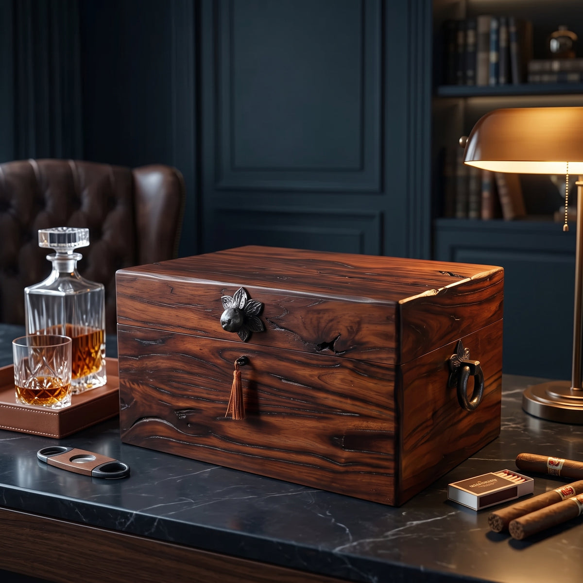 Brizard & Co The Hacienda Humidor 130/150-Cigar Desktop Humidor  - Lifestyle-Image