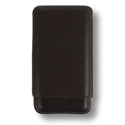 Davidoff Leaf Leather Soft Cigar Cases - Brown 3-Finger XL - Main Image - Front
