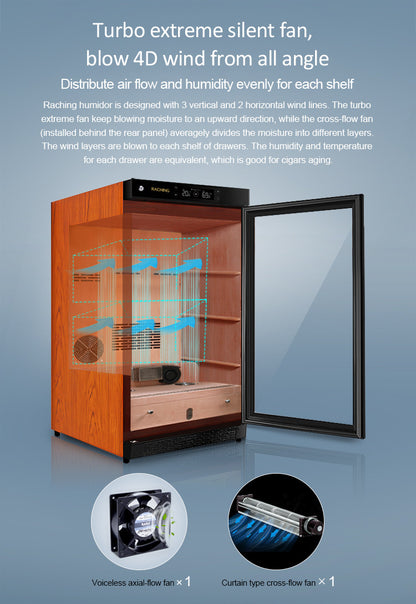 Raching C150A Climate Control Black Wood 400-Cigar Electric Humidor Specifications