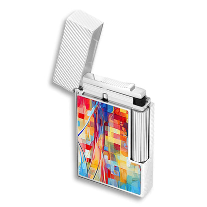 S.T. Dupont Graff'ty Line 2 Perfect Ping Double Soft Flame Cigar Lighter - Lid Flipped Open