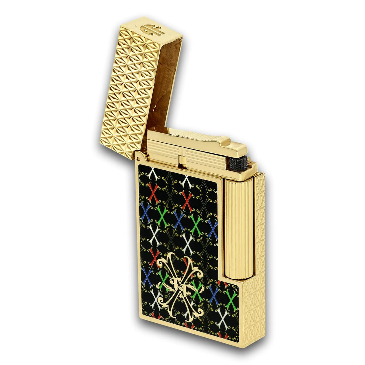 S.T. Dupont Line 2 Fuente OpusX Double Soft Flame Cigar Lighter - Lid Flipped Open