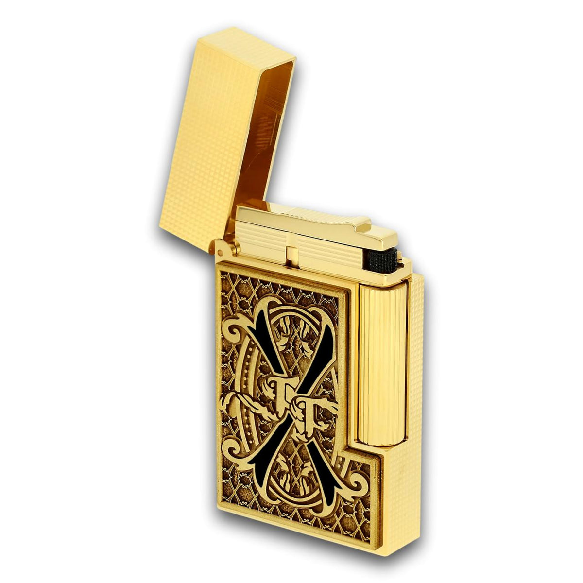 S.T. Dupont Line 2 Fuente OpusX Haute Creation Double Soft Flame Cigar Lighter - Lid Flipped Open