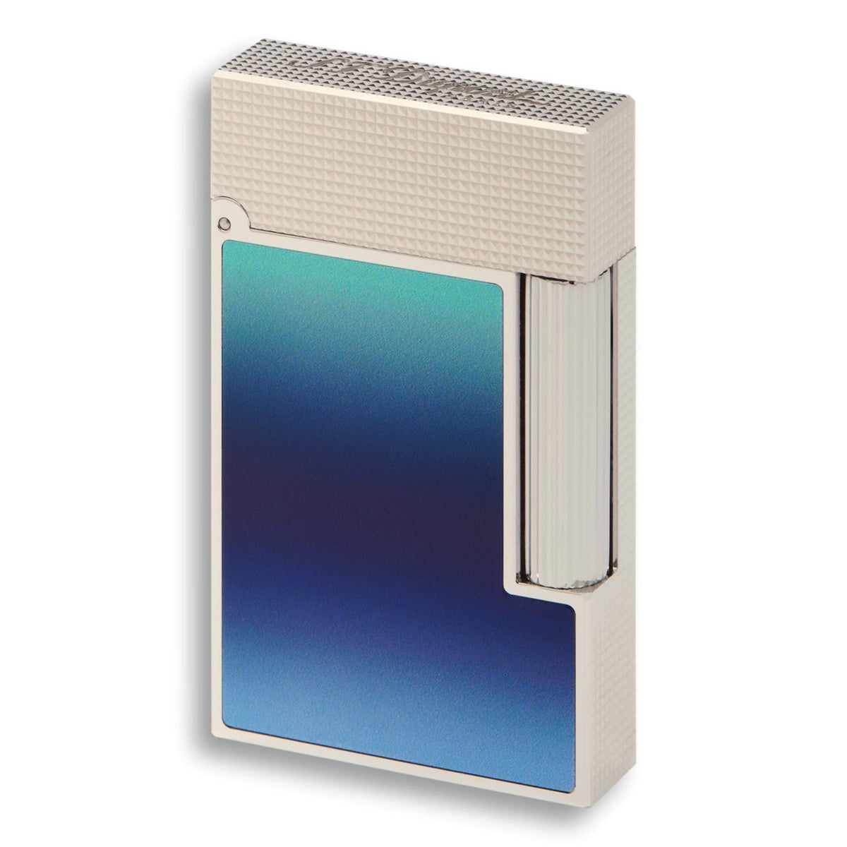 S.T. Dupont Gradient Line 2 Perfect Ping Double Soft Flame Cigar Lighter - Blue Lacquer with Palladium - Main Image - Left Image