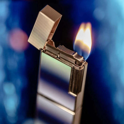 S.T. Dupont Gradient Line 2 Perfect Ping Double Soft Flame Cigar Lighter - Blue Lacquer with Palladium - Lighter Flame
