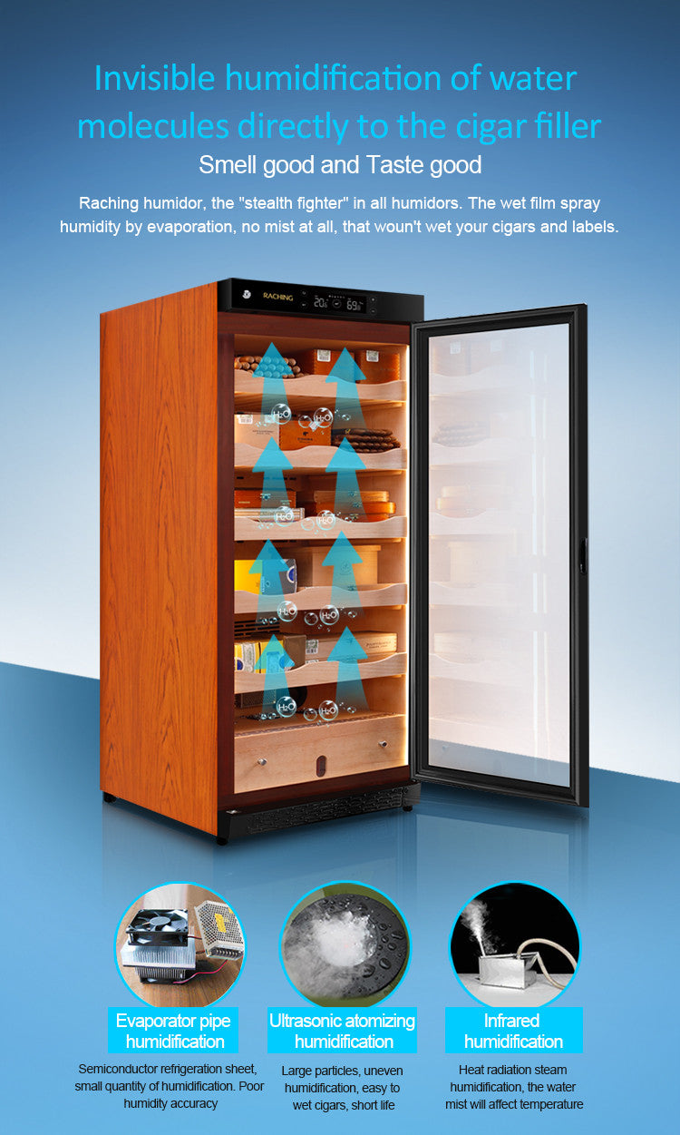 Raching C230A Climate Control Black Wood 900-Cigar Electric Humidor Specifications