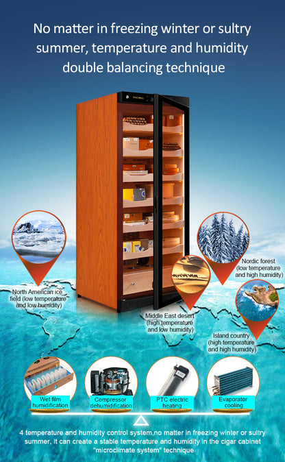 Raching C330A Climate Control Black Wood 1,300-Cigar Electric Humidor Specifications
