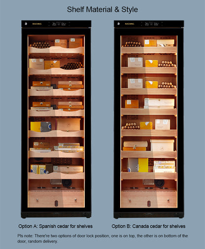 Raching C380A Climate Control Black Wood 1,500-Cigar Electric Humidor Main Image Specifications