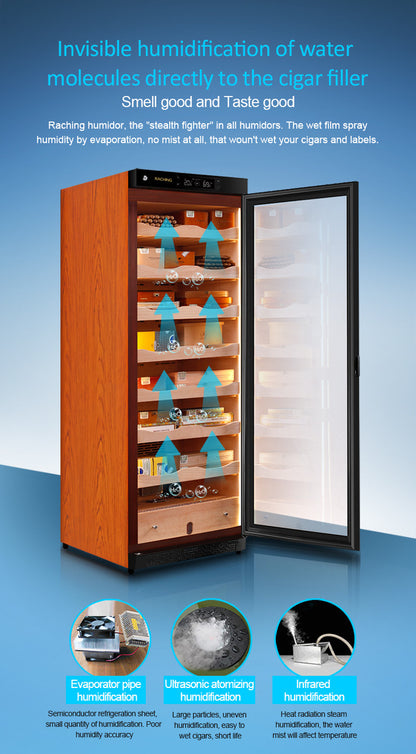 Raching C380A Climate Control Black Wood 1,500-Cigar Electric Humidor Main Image Specifications
