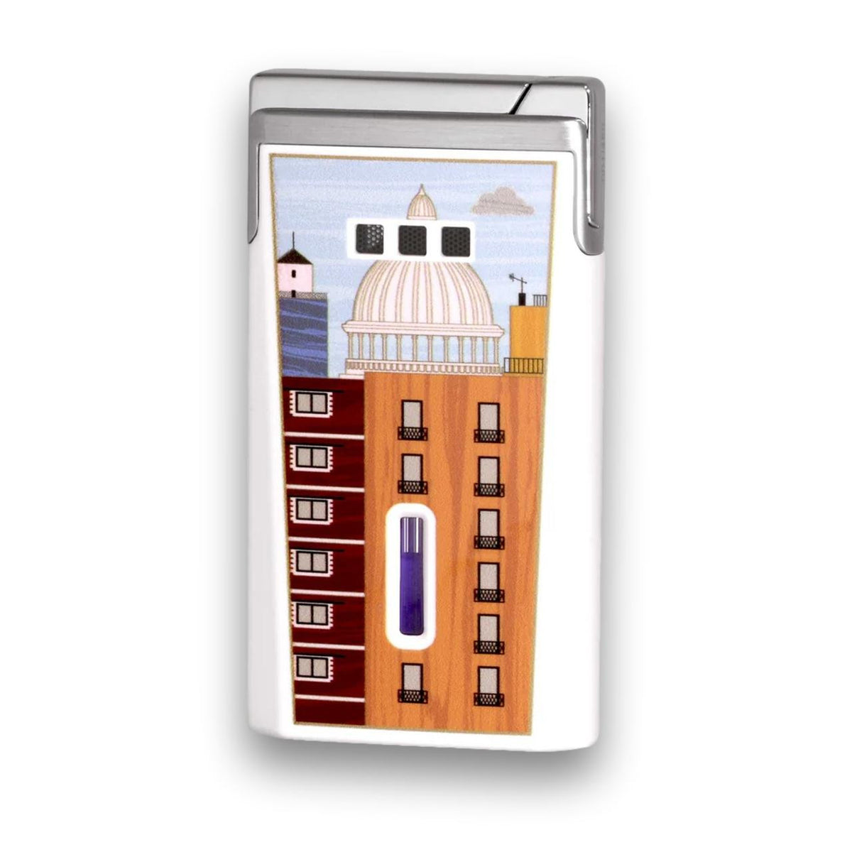 Elie Bleu Havana J-15 Torch Flame Single Jet Cigar Lighters - White - Back Side
