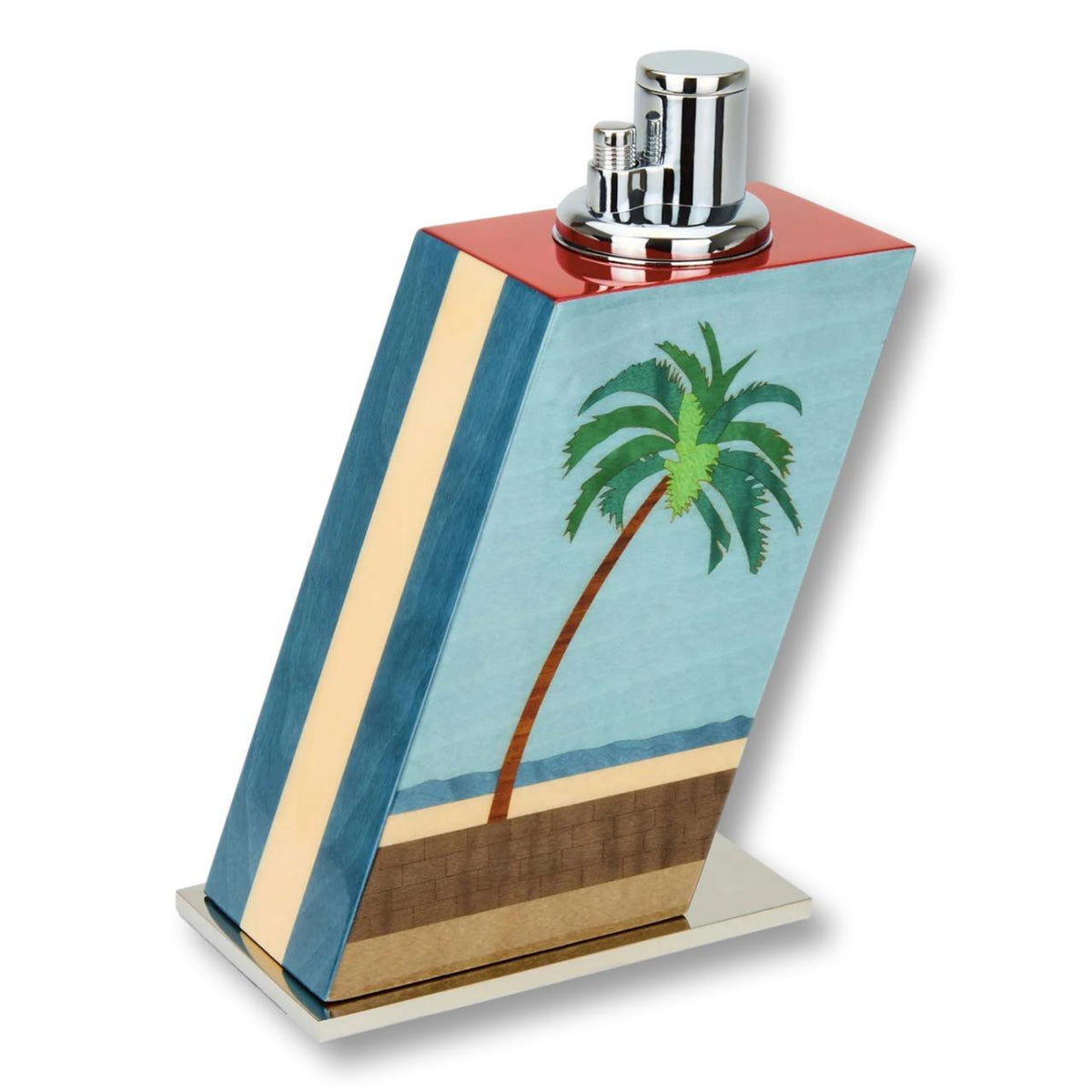 Elie Bleu Large Casa Cubana Torch Flame Triple Jet Tabletop Cigar Lighter - Right Facing
