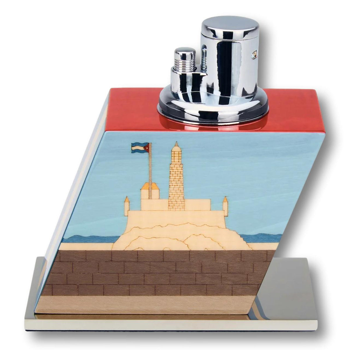 Elie Bleu Small Casa Cubana Torch Flame Triple Jet Tabletop Cigar Lighter - Main Image - Front