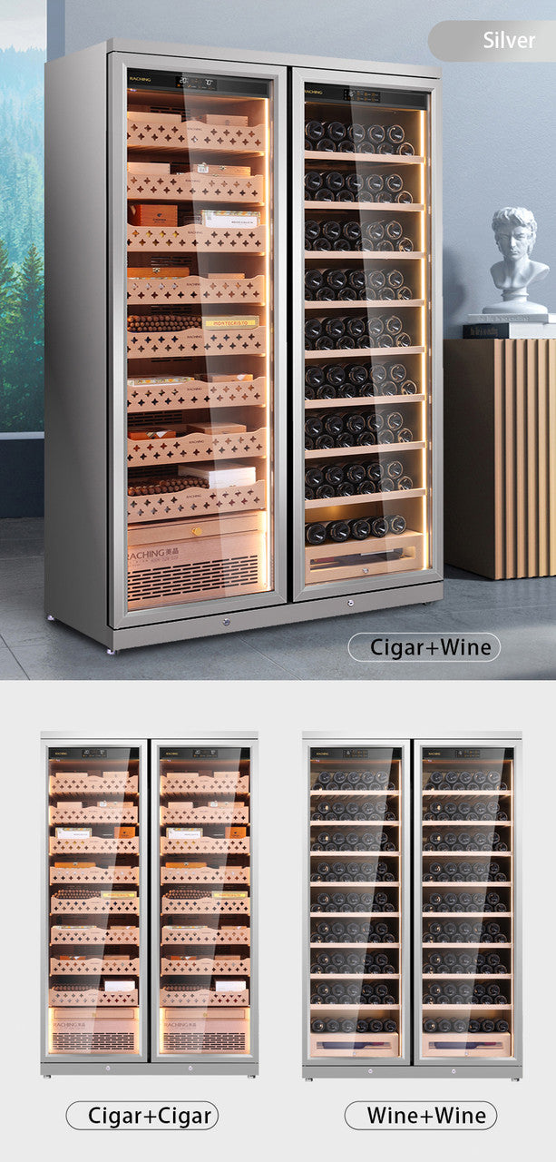 Raching CD1200 Climate Control Stainless Steel Double Door 3,200-Cigar Electric Humidor Specifications