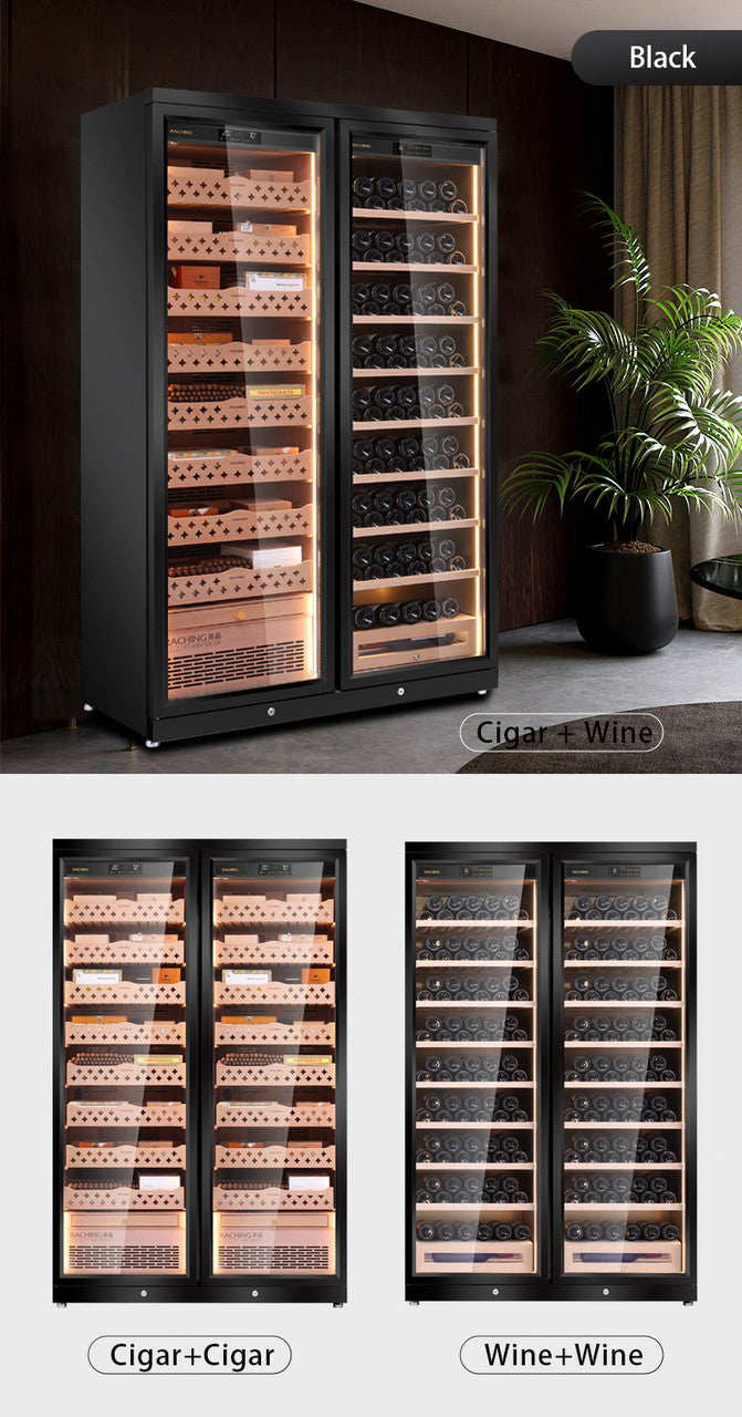 Raching CD1200 Climate Control Stainless Steel Double Door 3,200-Cigar Electric Humidor Specifications
