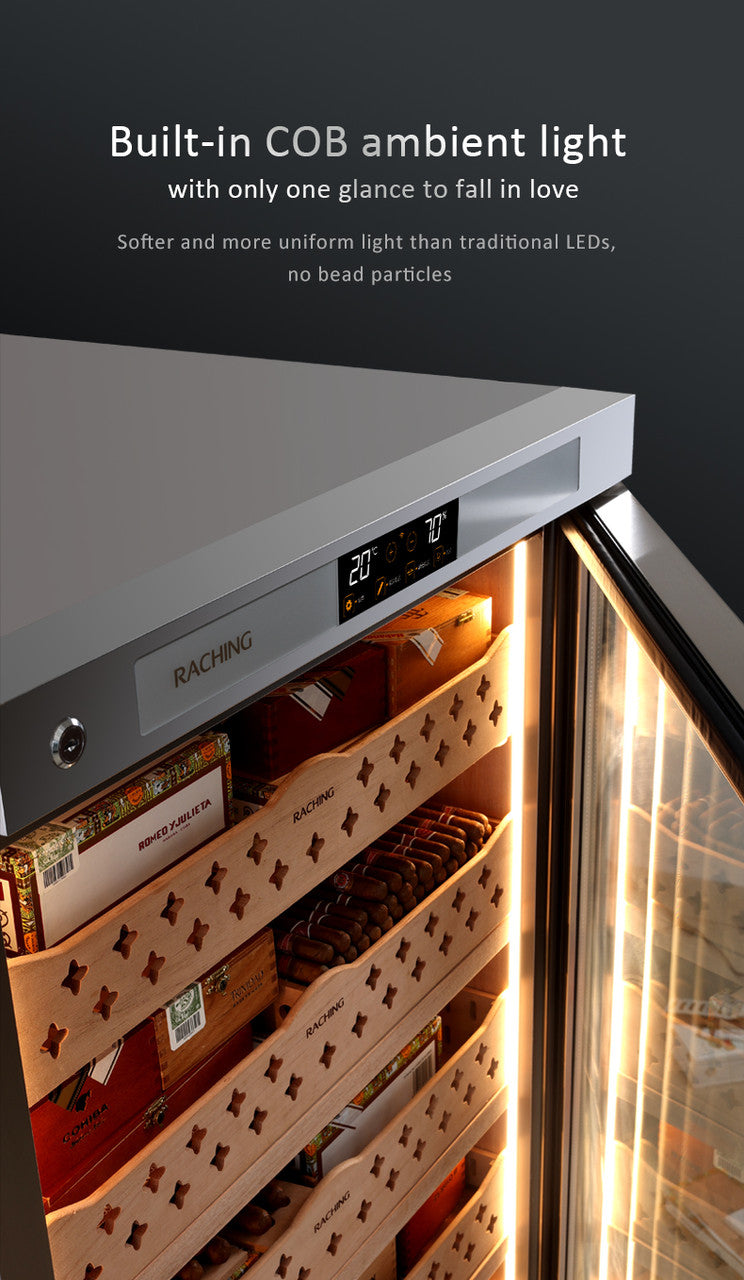 Raching CT48A Climate Control Silver Stainless Steel 4,000-Cigar Electric Humidor Specifications
