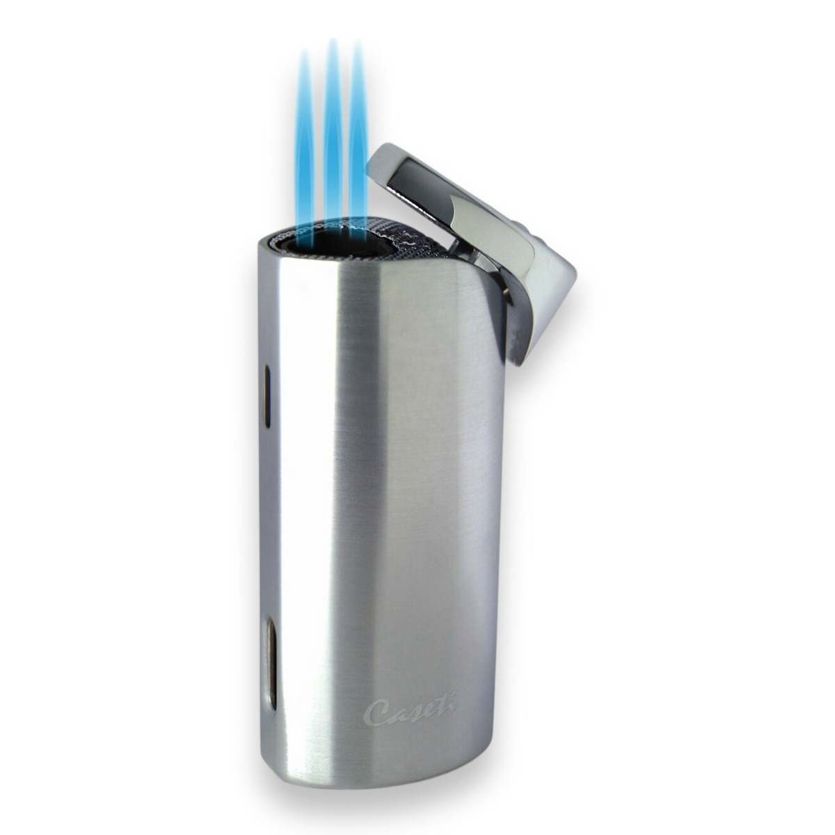 Caseti Basilisk Torch Flame Triple Jet Cigar Lighter - Chrome - Exterior Front