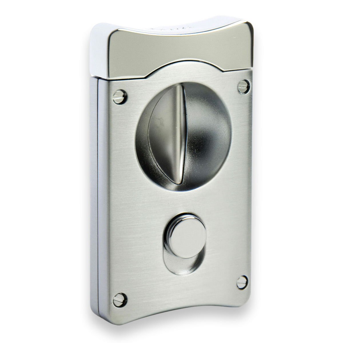 Caseti Wedge V-Cut Cigar Cutter - Satin Chrome - Exterior Front