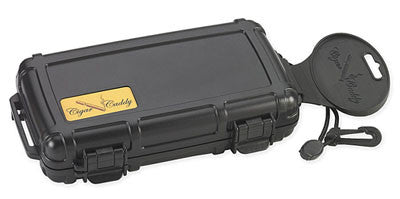 Cigar Caddy 3400 Matte Black Travel Humidor - 5 Cigars