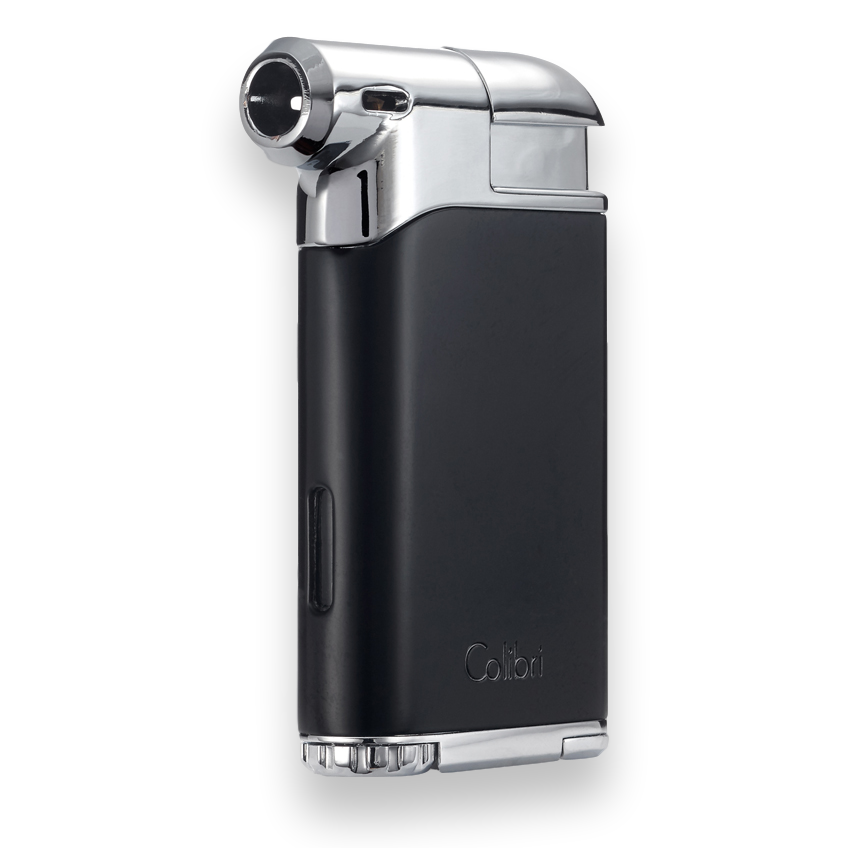 Colibri Pacific Air Soft Flame Cigar Lighter - Black and Chrome - Exterior Angle