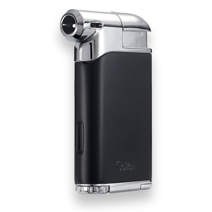 Colibri Pacific Air Soft Flame Cigar Lighter - Black and Chrome - Exterior Angle