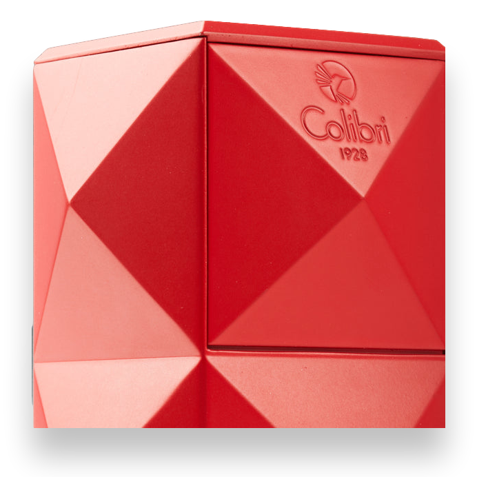 Colibri Quasar Torch Flame Triple Jet Tabletop Cigar Lighter - Red - Front