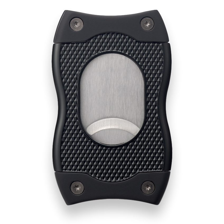 Colibri SV-Cut Cigar Cutter with Straight and V-Cut - Black and Black - Exterior Back