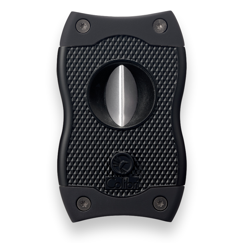 Colibri SV-Cut Cigar Cutter with Straight and V-Cut - Black and Black - Exterior Front