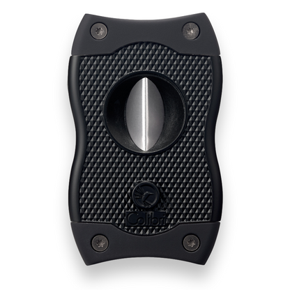 Colibri SV-Cut Cigar Cutter with Straight and V-Cut - Black and Black - Exterior Front