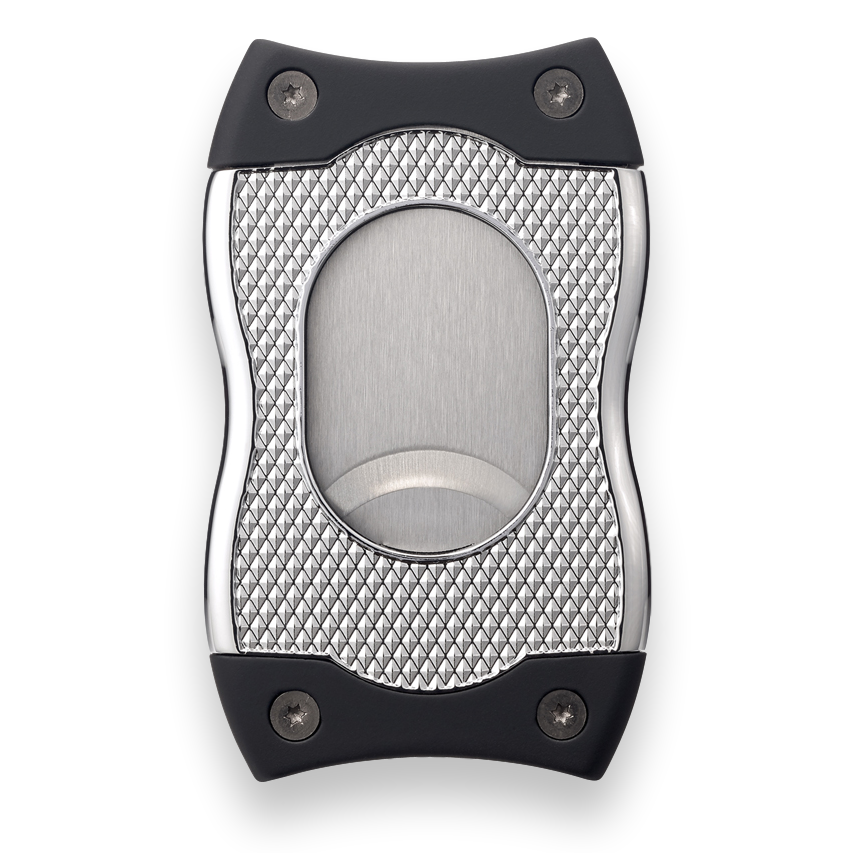Colibri SV-Cut Cigar Cutter with Straight and V-Cut - Chrome and Black - Exterior Back