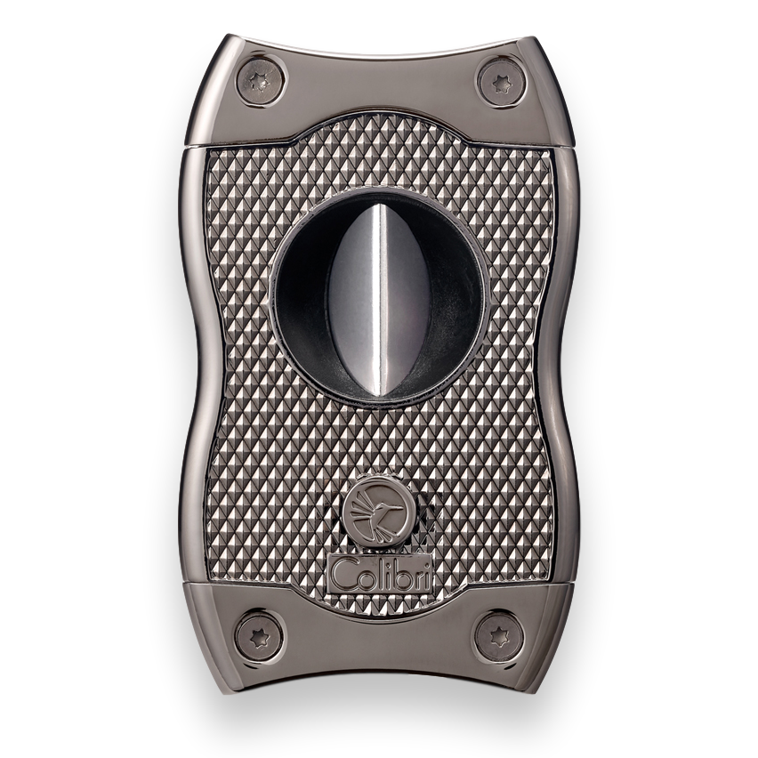 Colibri SV-Cut Cigar Cutter with Straight and V-Cut - Gunmetal - Exterior Front