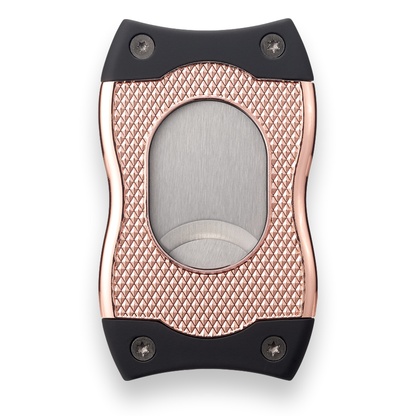 Colibri SV-Cut Cigar Cutter with Straight and V-Cut - Rose and Black - Exterior Back