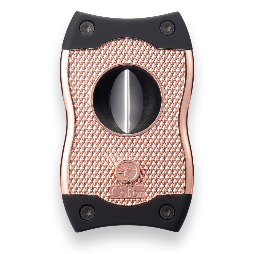 Colibri SV-Cut Cigar Cutter with Straight and V-Cut - Rose and Black - Exterior Front