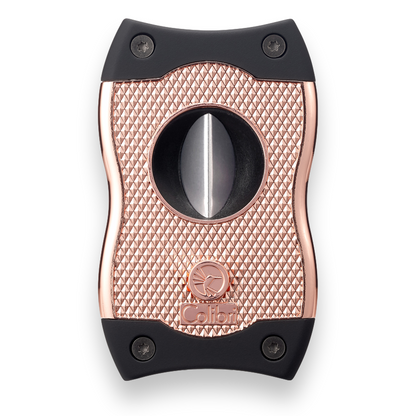 Colibri SV-Cut Cigar Cutter with Straight and V-Cut - Rose and Black - Exterior Front
