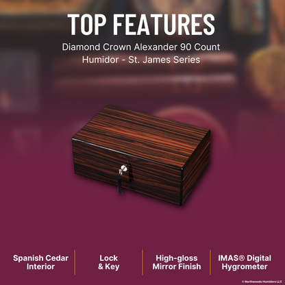 Diamond Crown Alexander 90 Count Humidor - St. James Series