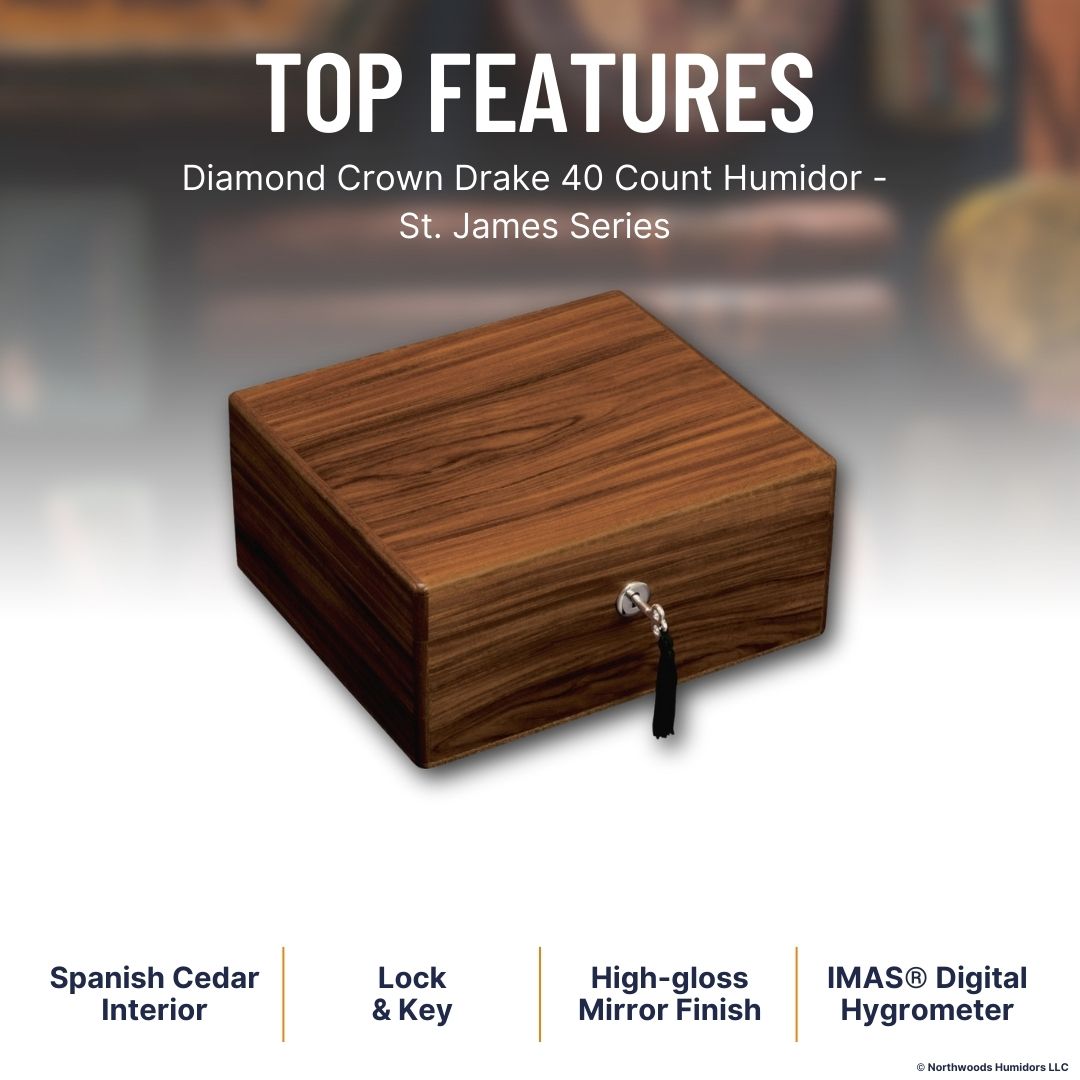 Diamond Crown Drake 40 Count Humidor - St. James Series