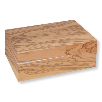 Davidoff Air De Famille Series I Olive Wood Ambassador 80-Cigar Desktop Humidors - Main Image - Right Facing