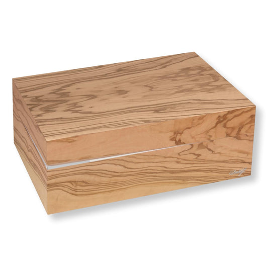 Davidoff Air De Famille Series I Olive Wood Ambassador 80-Cigar Desktop Humidors - Main Image - Right Facing