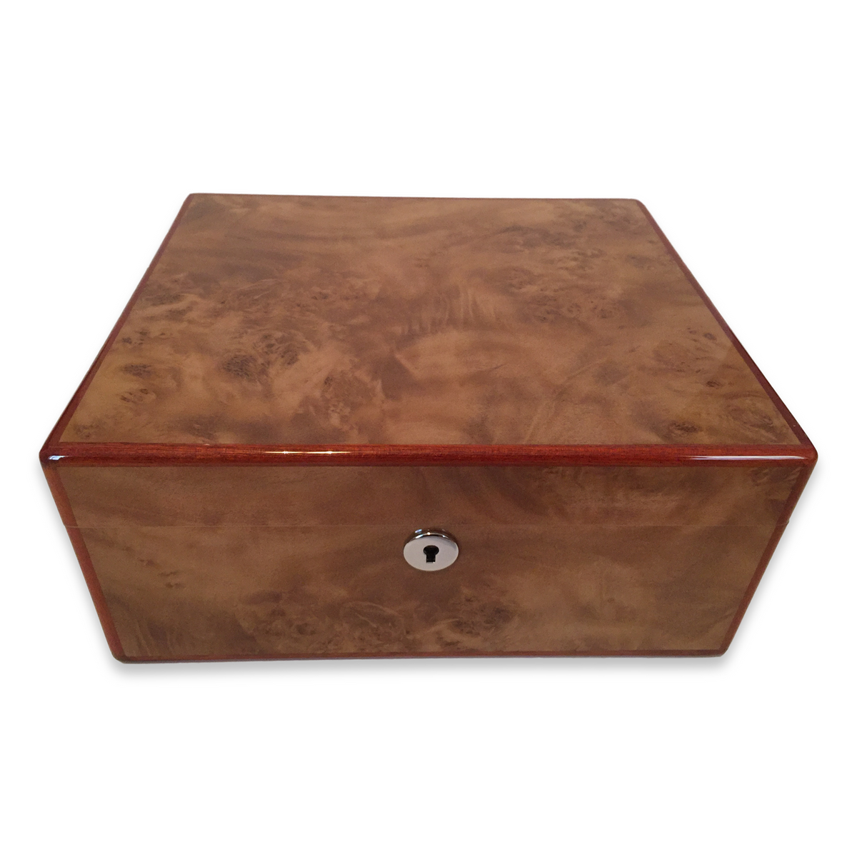 Diamond Crown Wesley 40-Cigar Desktop Humidor - St. James Series (DC-HUM-WESLEY-40) Exterior 2 Key Hole 1