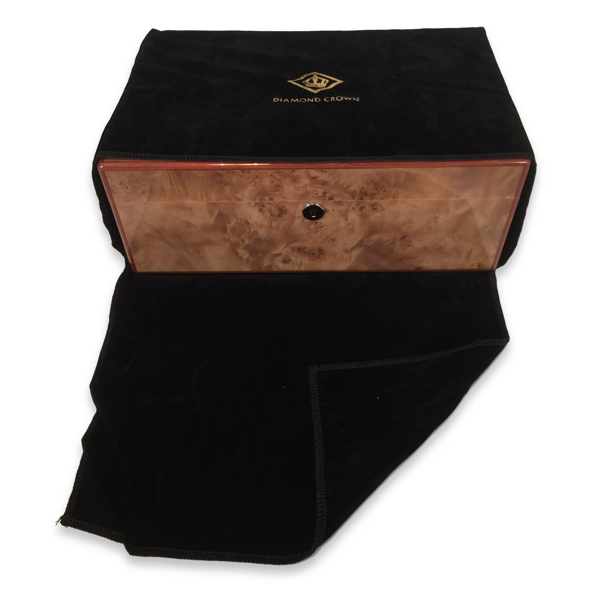 Diamond Crown Wesley 90-Cigar Desktop Humidor - St. James Series (DC-HUM-WESLEY-90) Gift Bag