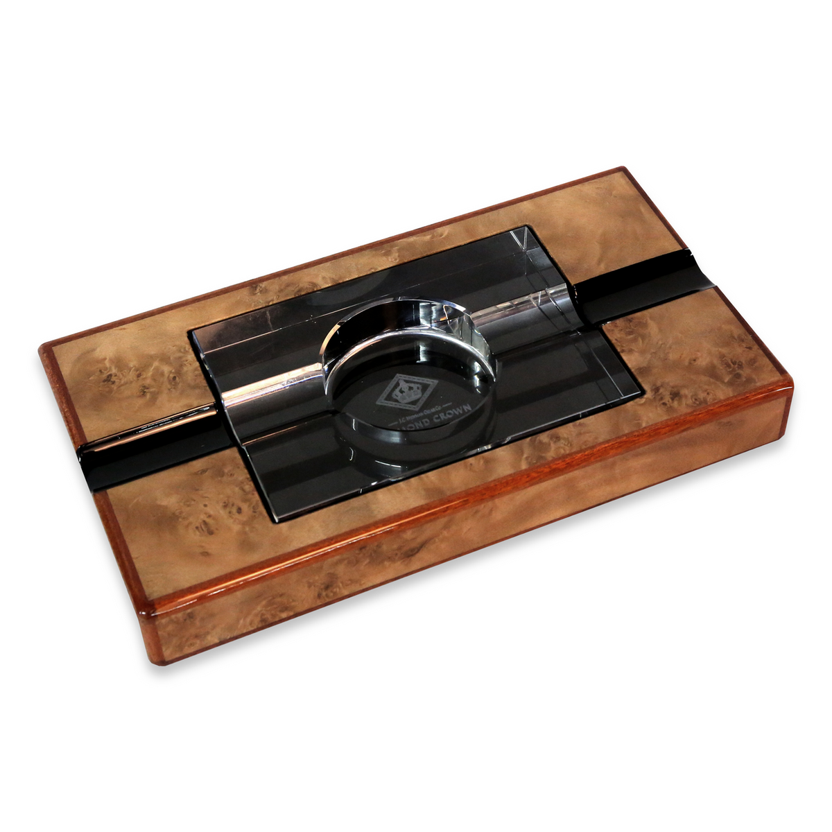 Diamond Crown Wesley Wood 2-Cigar Ashtray  - Exterior Front