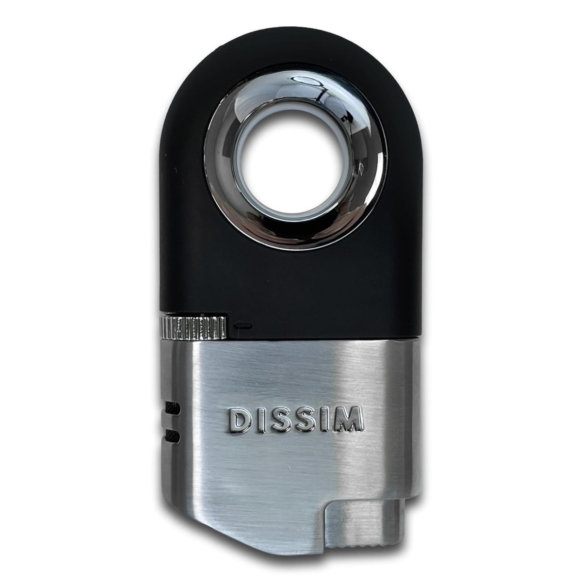 Dissim Executive Inverted Torch Flame Double Jet Cigar Lighter - Silver - Inverted