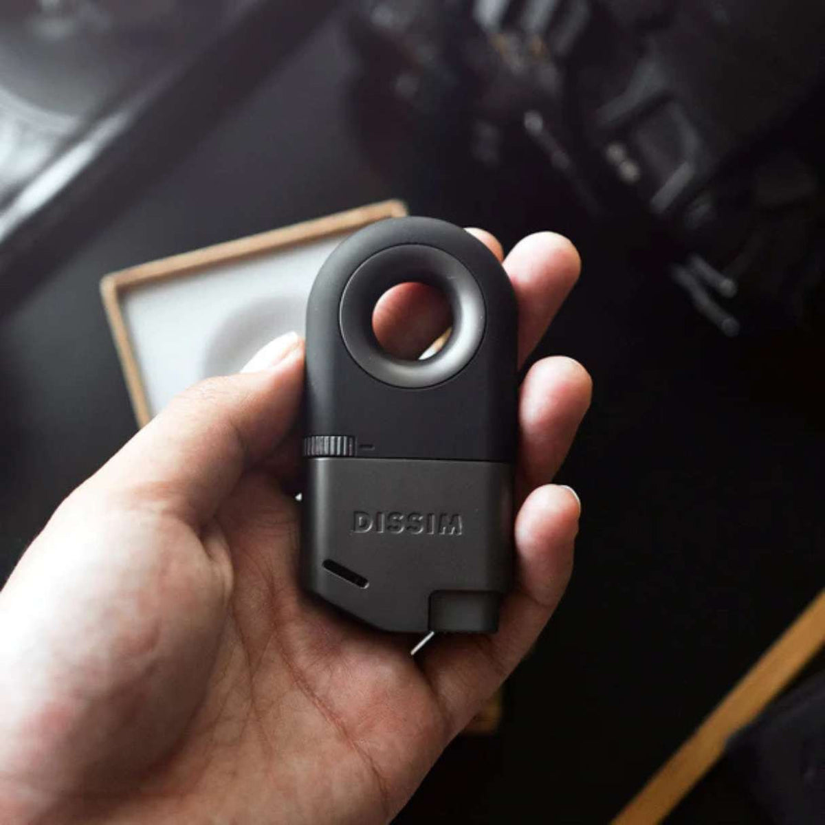 Dissim Inverted Soft Flame Pipe Lighter - Black - Flat Lay