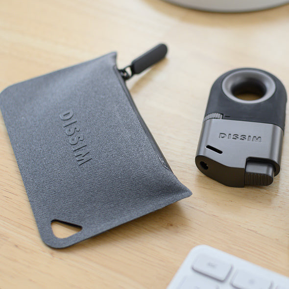 Dissim Small Grey Water-Resistant Cigar Lighter Case - Next to Lighter for Sizing
