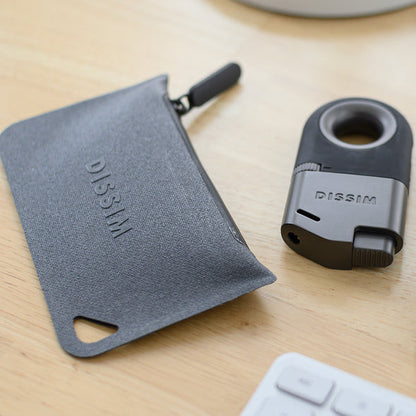 Dissim Small Grey Water-Resistant Cigar Lighter Case - Next to Lighter for Sizing
