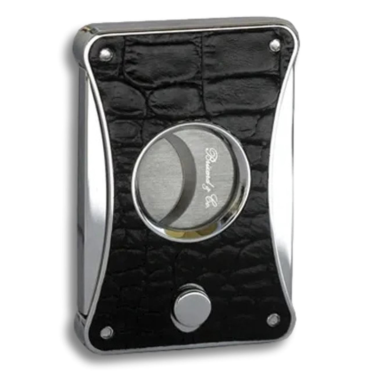 Brizard & Co Elite Crocodile Black Double Blade Cigar Cutter - Main Image  - Front Side