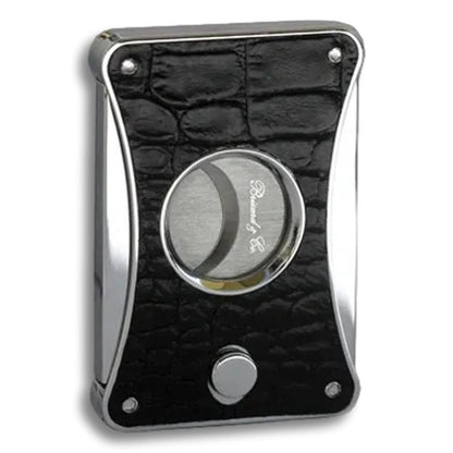 Brizard & Co Elite Crocodile Black Double Blade Cigar Cutter - Main Image  - Front Side