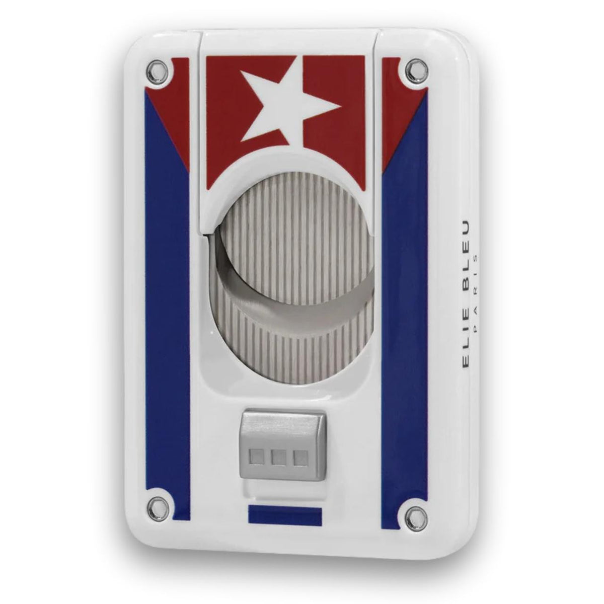 Elie Bleu Cuban Flag EBC4 Double Blade Cigar Cutter - Main Image - Front Side