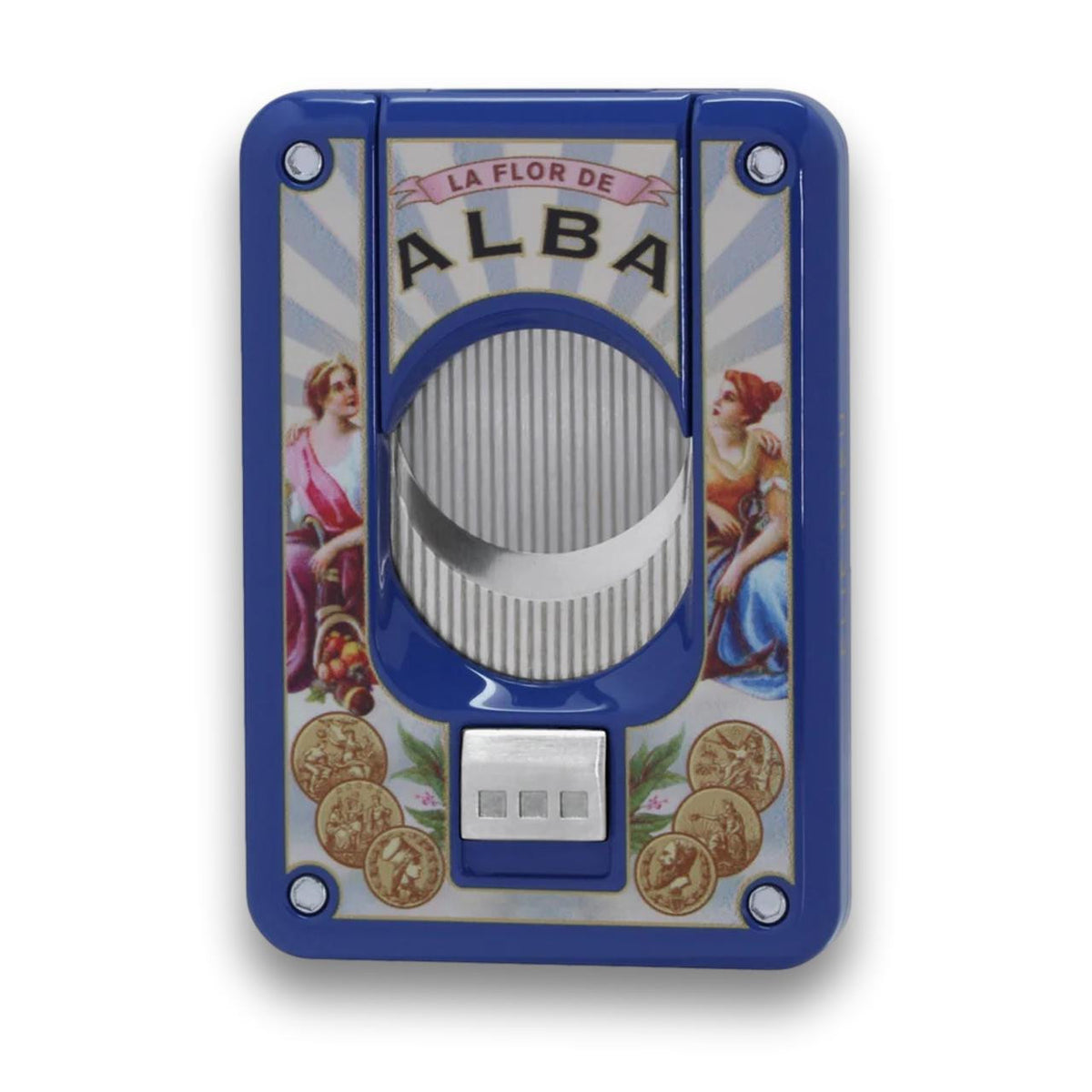 Elie Bleu Alba EBC4 Double Blade Cigar Cutters - Blue - Main Image - Front Side